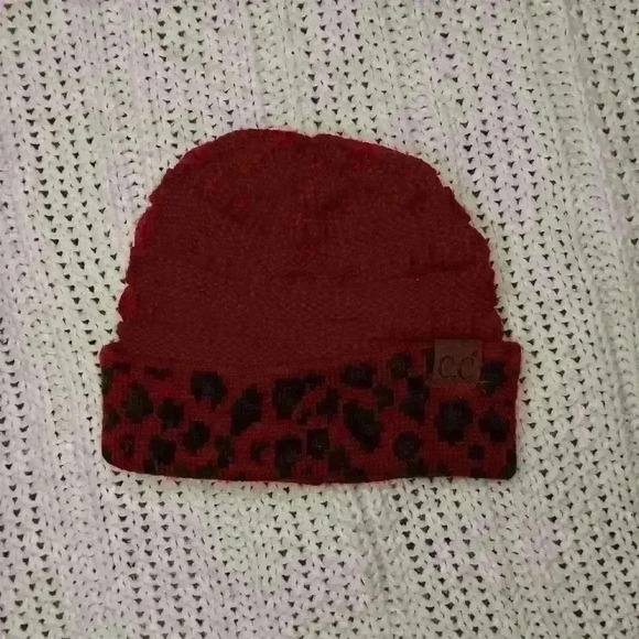 C.C cheetah print beanie OS - Picture 3 of 4